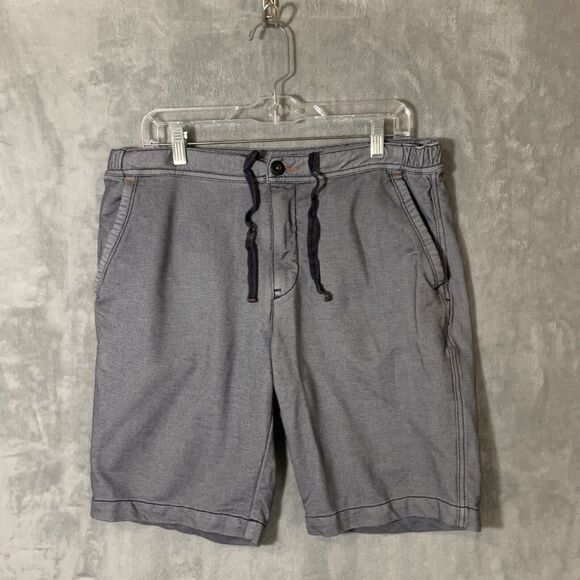 Carbon 2 Cobalt Shorts Men Sz 34 Flat Front Cotton Blend Gray Zip Drawstring